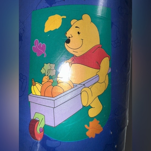 Disney Other - Disney 100 Acre Pooh Fall -pumpkin, leaves. flag 28”x45” vintage 1998